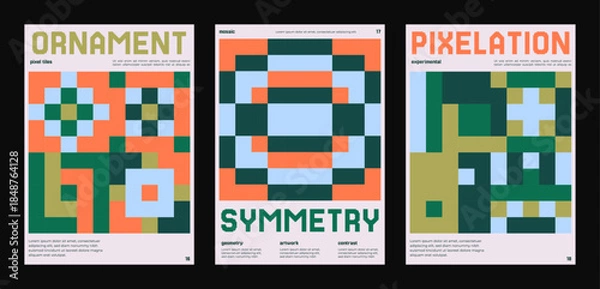 Obraz Abstract decorative pixel composition with modular symmetry