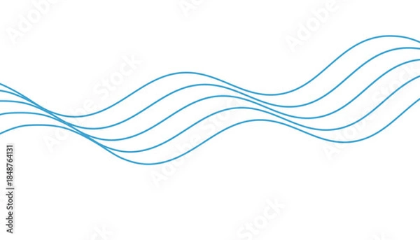 Obraz Dynamic flowing wave blue lines design element