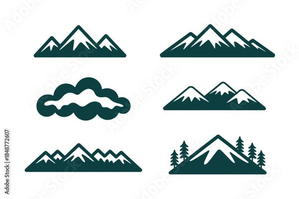 Fototapeta Mountain Range Icon Set Graphic
