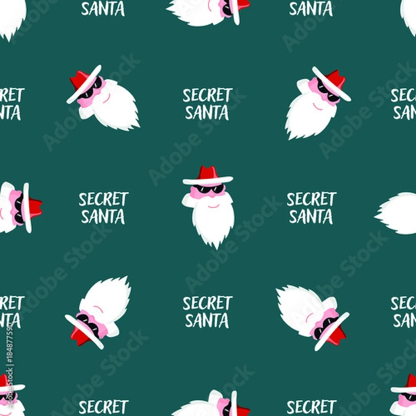 Obraz Secret Santa wrapping paper seamless pattern