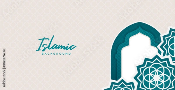 Obraz Islamic Banner Corner Border Ramadan Theme Background