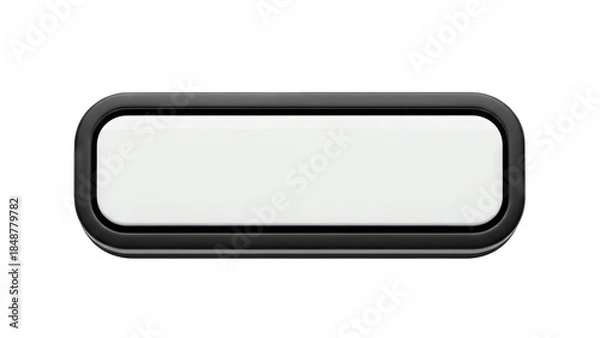 Obraz Black Rectangular Button Isolated on White Background