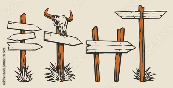 Obraz Skull rustic signs