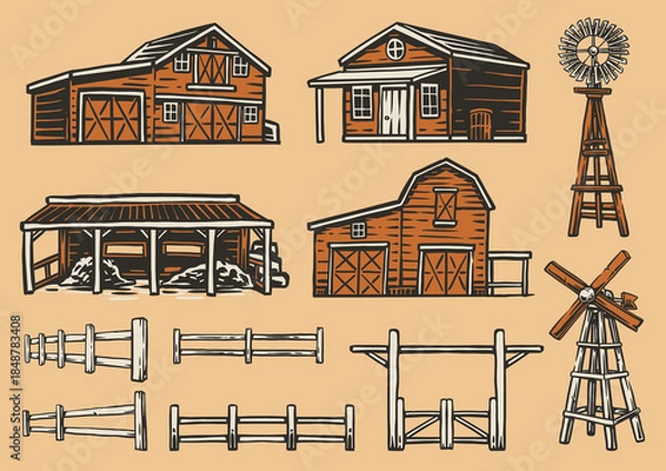 Obraz Rustic farm structures