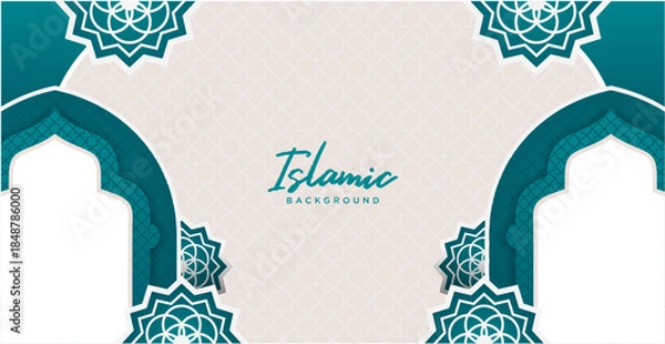Obraz Islamic Banner Corner Border Ramadan Theme Background