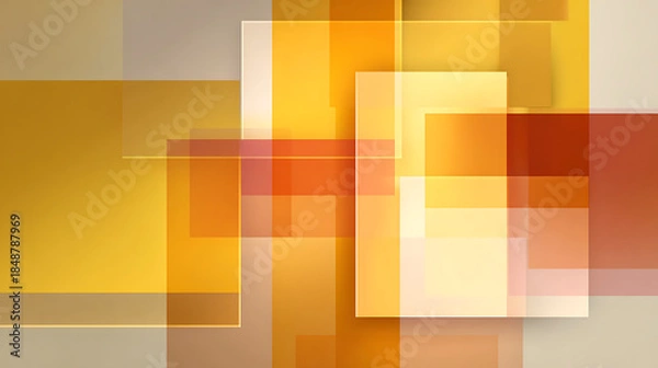 Obraz Translucent Geometric Shapes in Warm Tones abstract