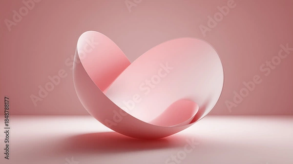 Obraz pink heart on white background