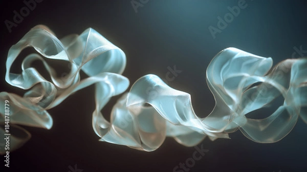 Obraz blue and white satin ribbon