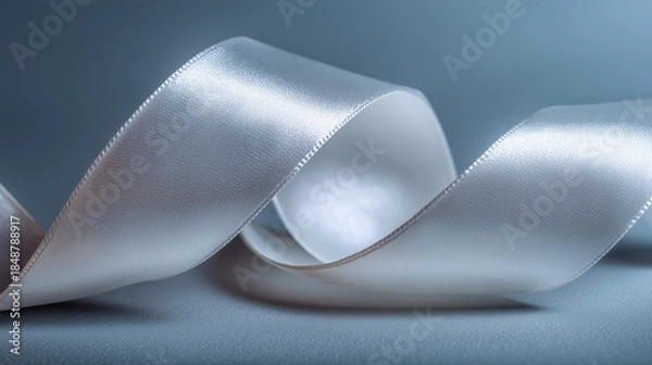Obraz silver ribbon on grey background