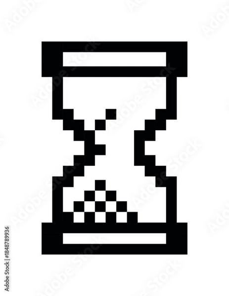 Fototapeta Pixel Hourglass Cursor Icon – Loading Symbol