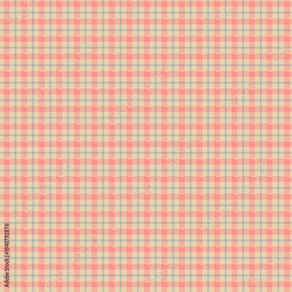 Obraz Vibrant pink and white gingham pattern background texture