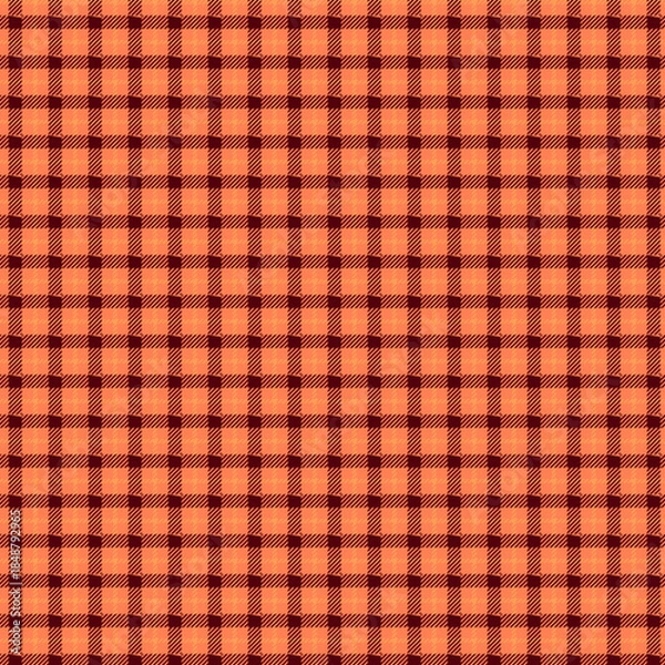 Obraz Vibrant orange and red gingham pattern background texture