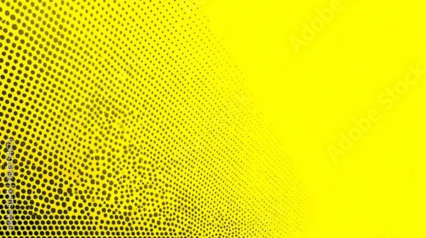 Obraz Yellow Background with Black Halftone Pattern abstract