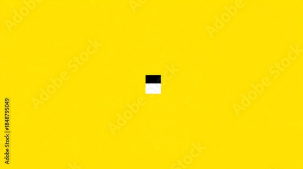 Obraz Yellow background with tiny black and white pixel square