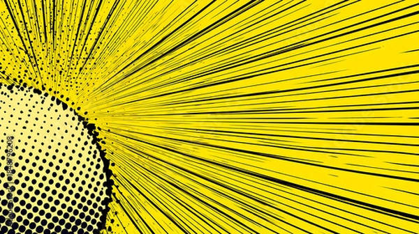 Obraz Yellow Comic Book Style Speed Lines Background abstract