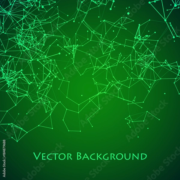 Obraz Abstract Network and Connect Background. Dots Connected by Lines. Digital data and deep web concept. Vector illustration