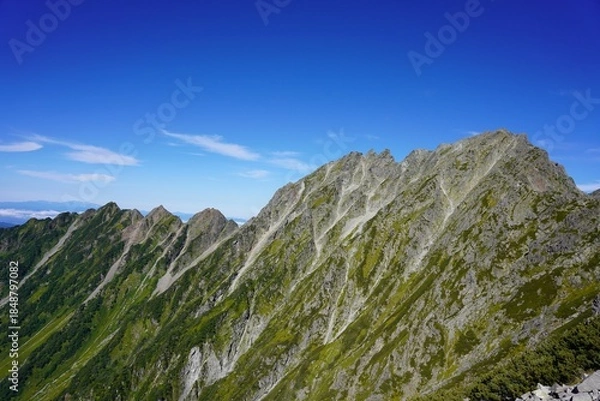Obraz 北アルプス　紀美子平から望む奥穂高岳から西穂高岳