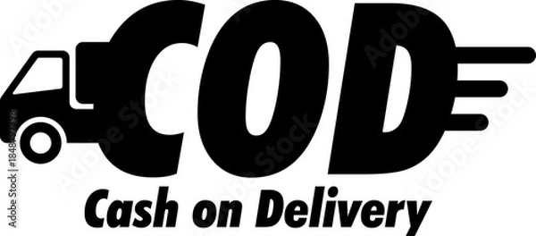 Fototapeta COD cash on delivery.