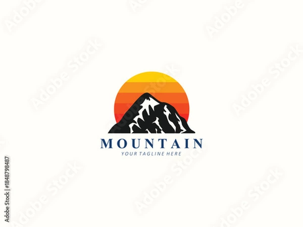 Fototapeta Mountain logo design vector template