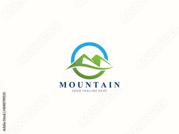 Fototapeta Mountain logo design vector template