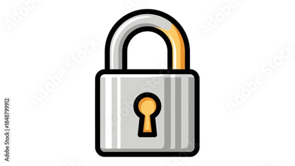 Fototapeta Secure padlock with open shackle in sleek design