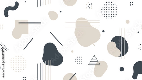 Fototapeta Modern abstract geometric shapes in neutral tones for design