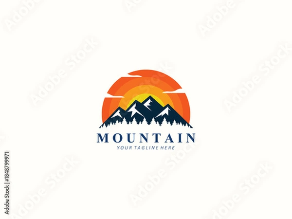 Fototapeta Mountain logo design vector template