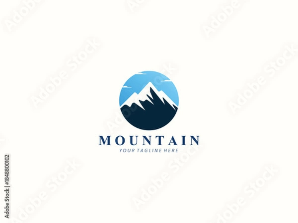 Fototapeta Mountain logo design vector template