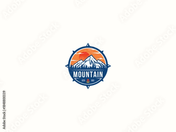 Fototapeta Mountain logo design vector template