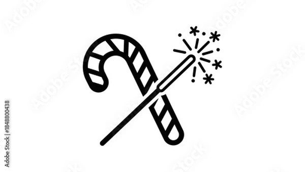 Obraz Candy Cane Wand Illustration