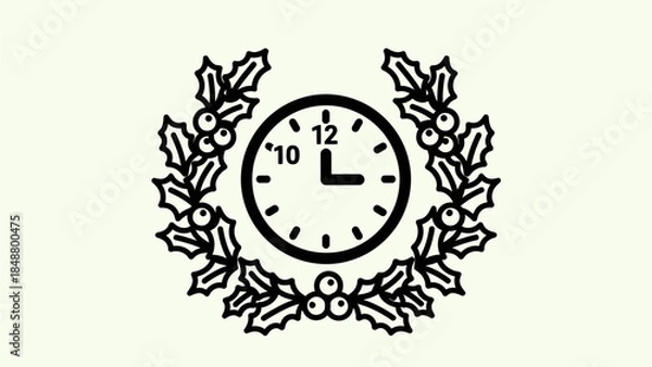 Obraz Christmas Time Illustration with Clock