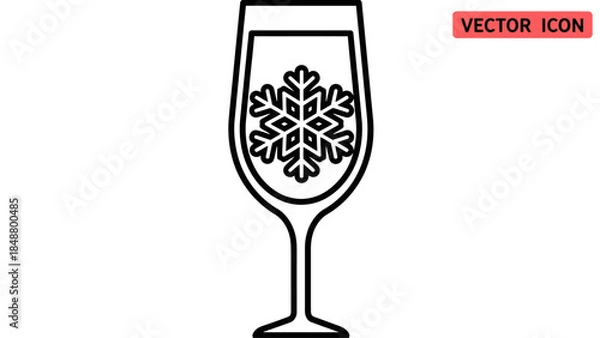 Obraz Wine Glass with Snowflake