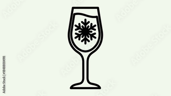 Obraz Wine Glass with Snowflake