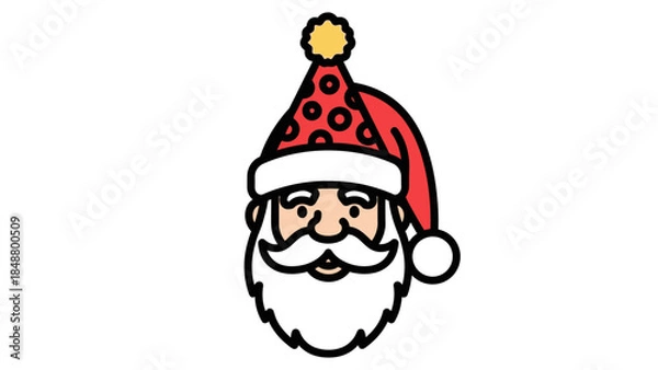 Obraz Smiling Bearded Man in Red Hat