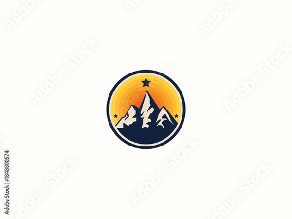 Fototapeta Mountain logo design vector template