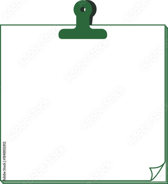 Obraz クリップで留めた紙のフレーム　グリーン　Web
