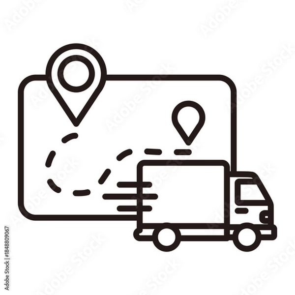 Fototapeta Delivery Tracking Icon