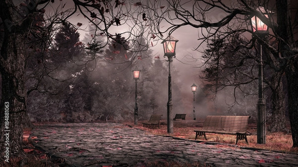 Obraz Zmierzch w parku