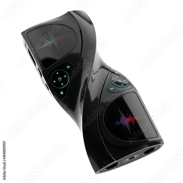 Fototapeta Black computer mouse isolated on transparent background