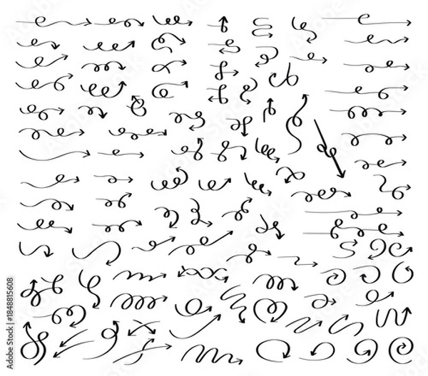 Obraz Hand drawn curved arrow shapes