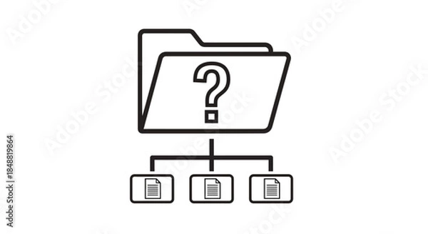Obraz A folder with a question mark icon indicates an unknown file or document.