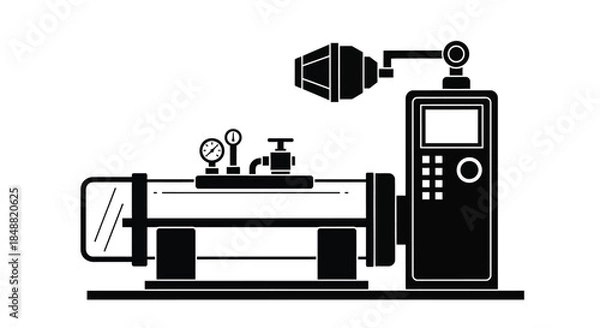 Obraz Industrial Machine with Control Panel and Camera System