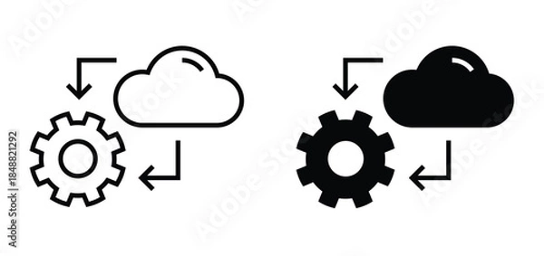 Fototapeta Cloud configuration icon. Data synchronization symbol. Cloud computing sign