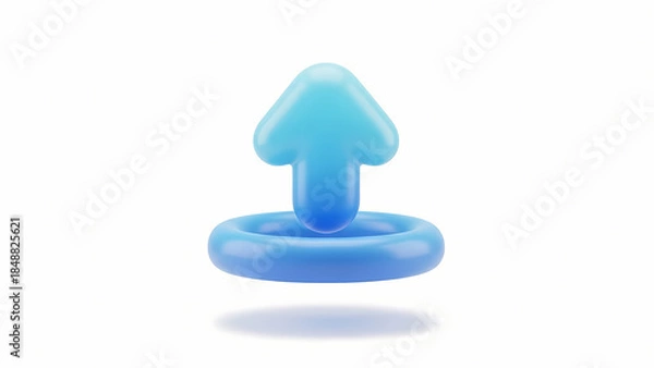 Fototapeta 3D Upload Icon for Modern Application Interface on Transparent Background