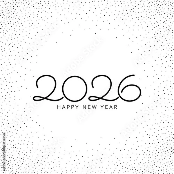 Obraz Happy new year 2026 decorative haltone elegant background