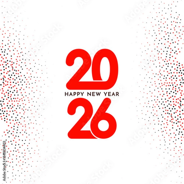 Obraz Happy new year 2026 modern halftone background