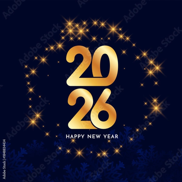 Obraz Happy new year 2026 sparkling stars background