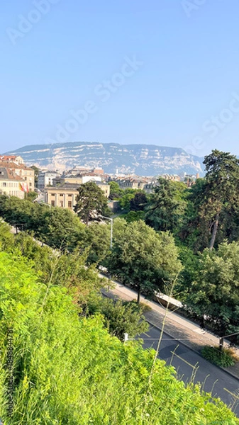 Obraz Scenic Drive Through a Mountain Valley Town