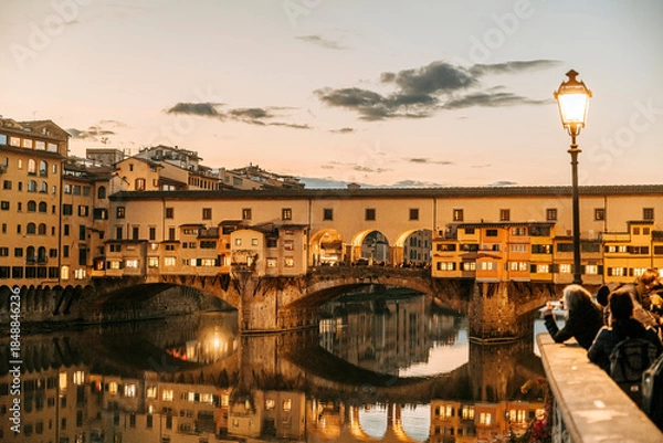 Obraz Ponte Vecchio at sunset, Florence.