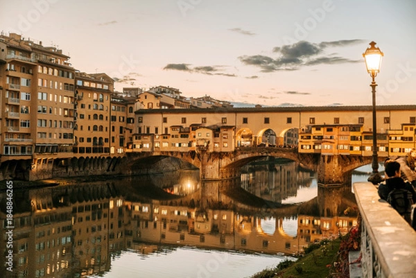 Obraz Ponte Vecchio at sunset, Florence.